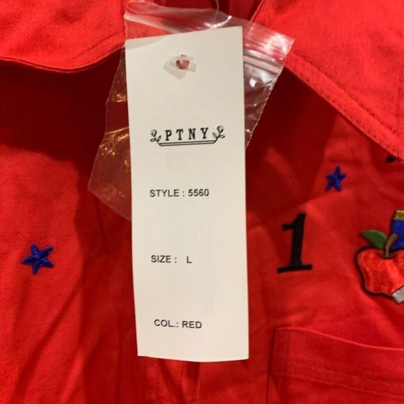 PTNY Teacher ABC 123 Red Buttondown Large Shirt - Picture 6 of 7
